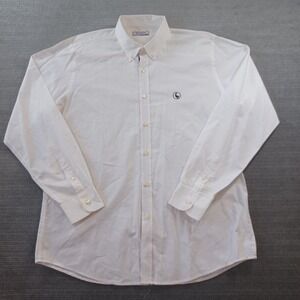 El Ganso Shirt Mens 42 White Button Down Long Sleeve Embroidered Logo Casual